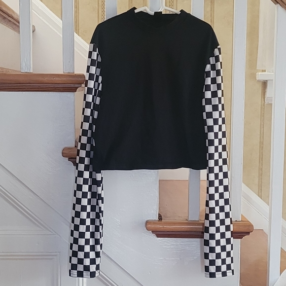 SHEIN Checkered Crop Top Size Large - Picture 2 of 4